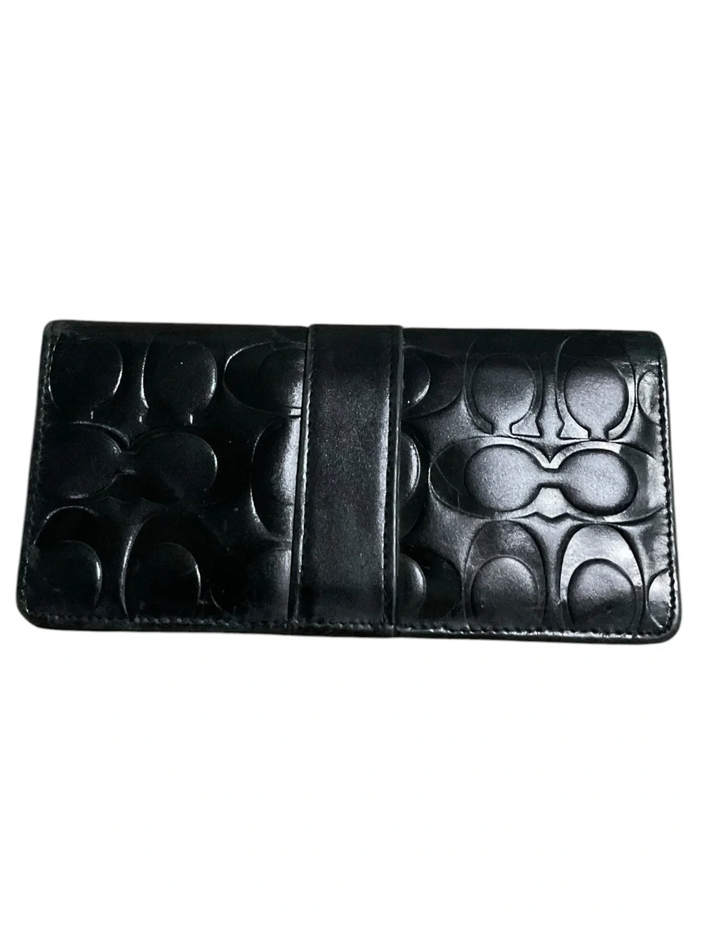 Coach Black Embossed Signature Leather Wallet
